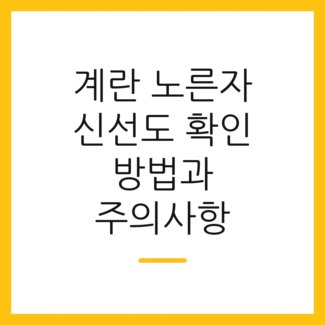 계란 노른자 신선도 확인 방법과 주의사항