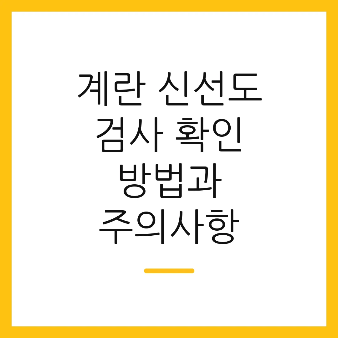 계란 신선도 검사 확인 방법과 주의사항