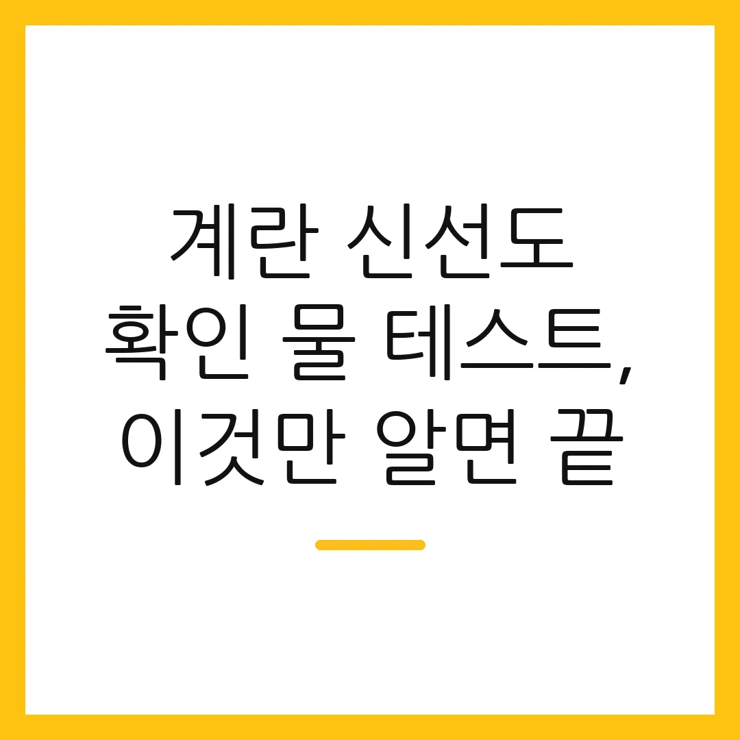 계란 신선도 확인 물 테스트, 이것만 알면 끝
