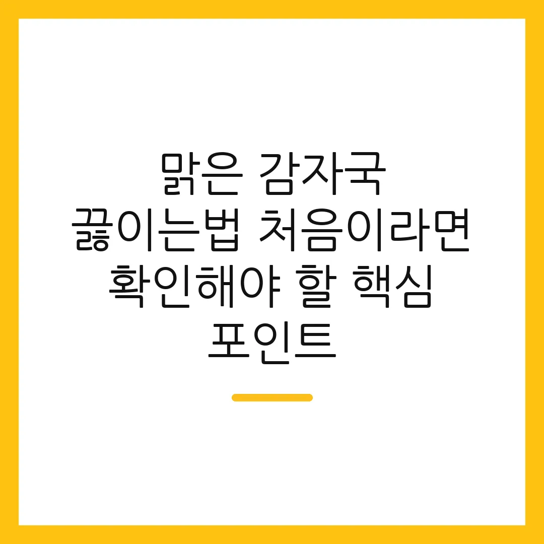 맑은 감자국 끓이는법 처음이라면 확인해야 할 핵심 포인트