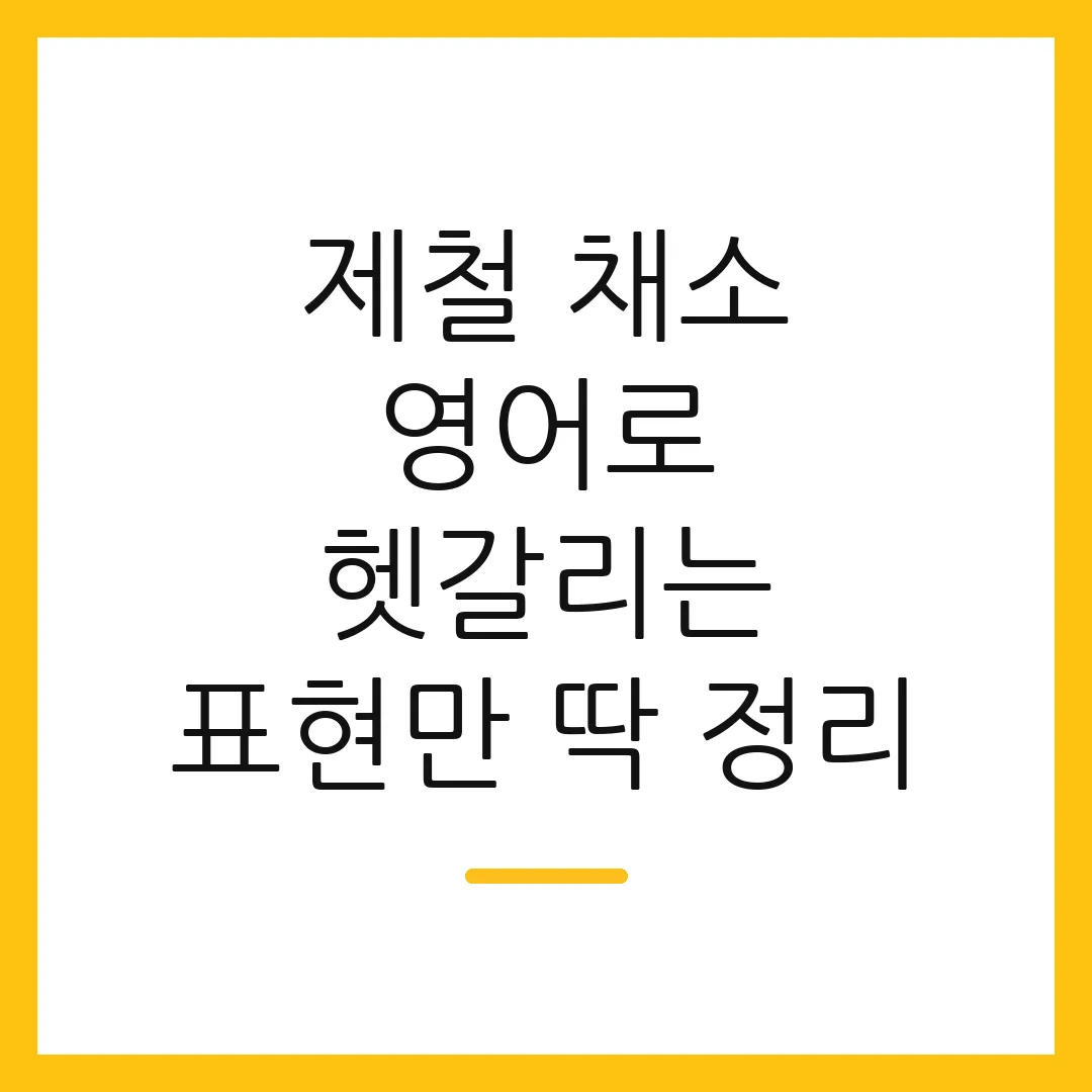 제철 채소 영어로 헷갈리는 표현만 딱 정리