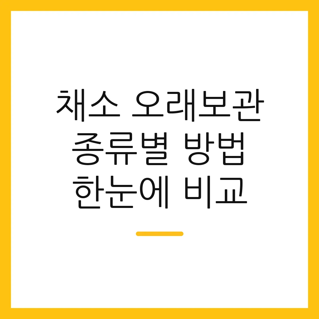 채소 오래보관 종류별 방법 한눈에 비교